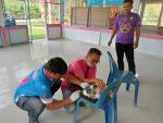 ภาพบรรยากาศ การรับวัคซีนและการฉีดวัคซีนป้องกันโรคพิษสุนัขบ้า